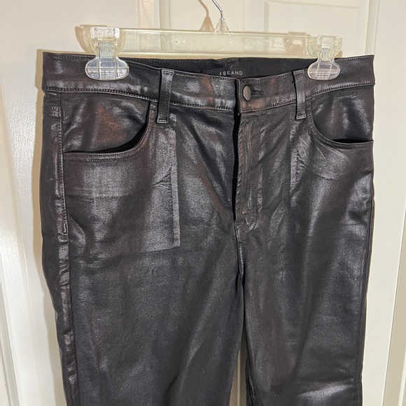 J Brand 31 NWOT Maria Black Coated Waxy Faux Leatherette Look Denim POSH51 - Picture 3 of 14